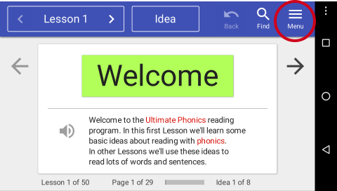 Ultimate Phonics Menu icon