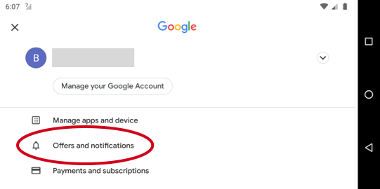 Google Play offers and notifications