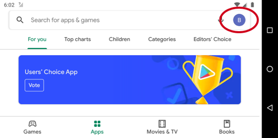 Google Play profile icon